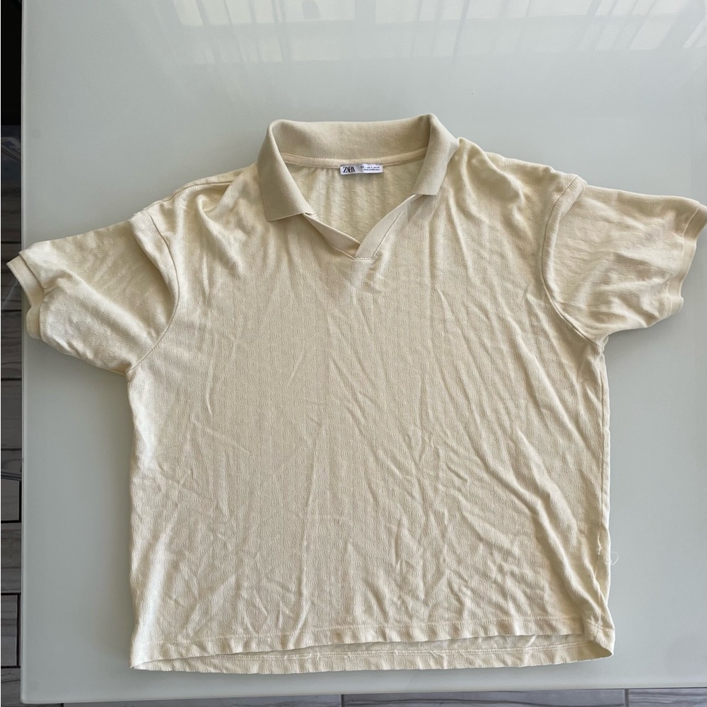 Zara Beige Knit Top Men Size L